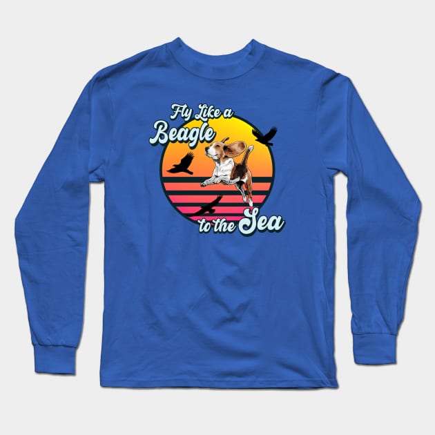 Fly Like a Beagle Long Sleeve T-Shirt by aparttimeturtle